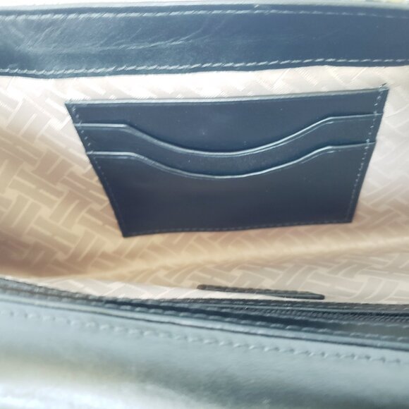 Cole Haan Patent Faux Leather Python Snake Skin Print Envelope Clutch Handbag - Picture 10 of 10